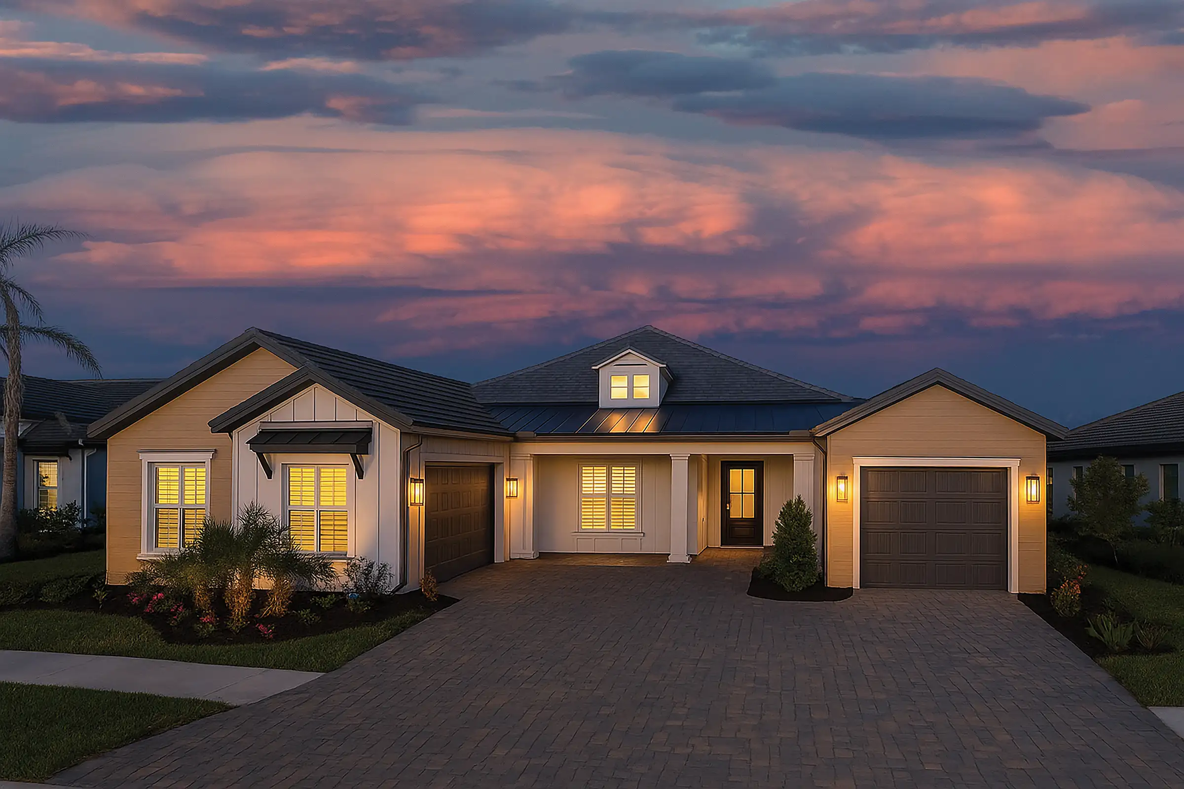 A Sam Rodgers home at twilight